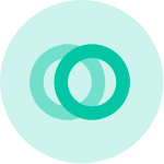 Overlapping circles in green