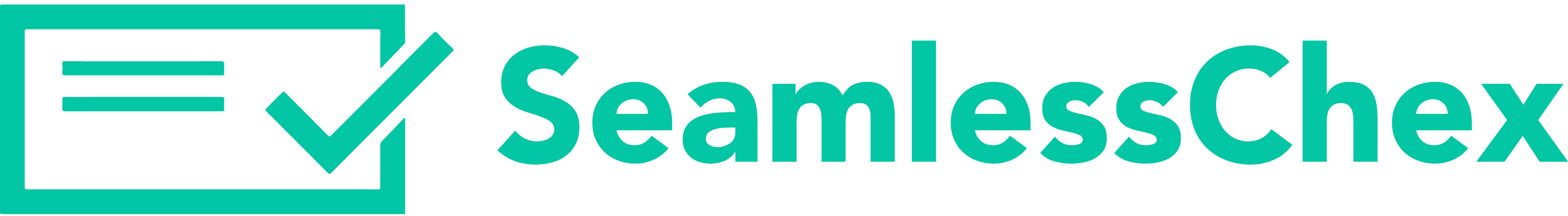 light green seamlesschex logo with check and checkmark icons