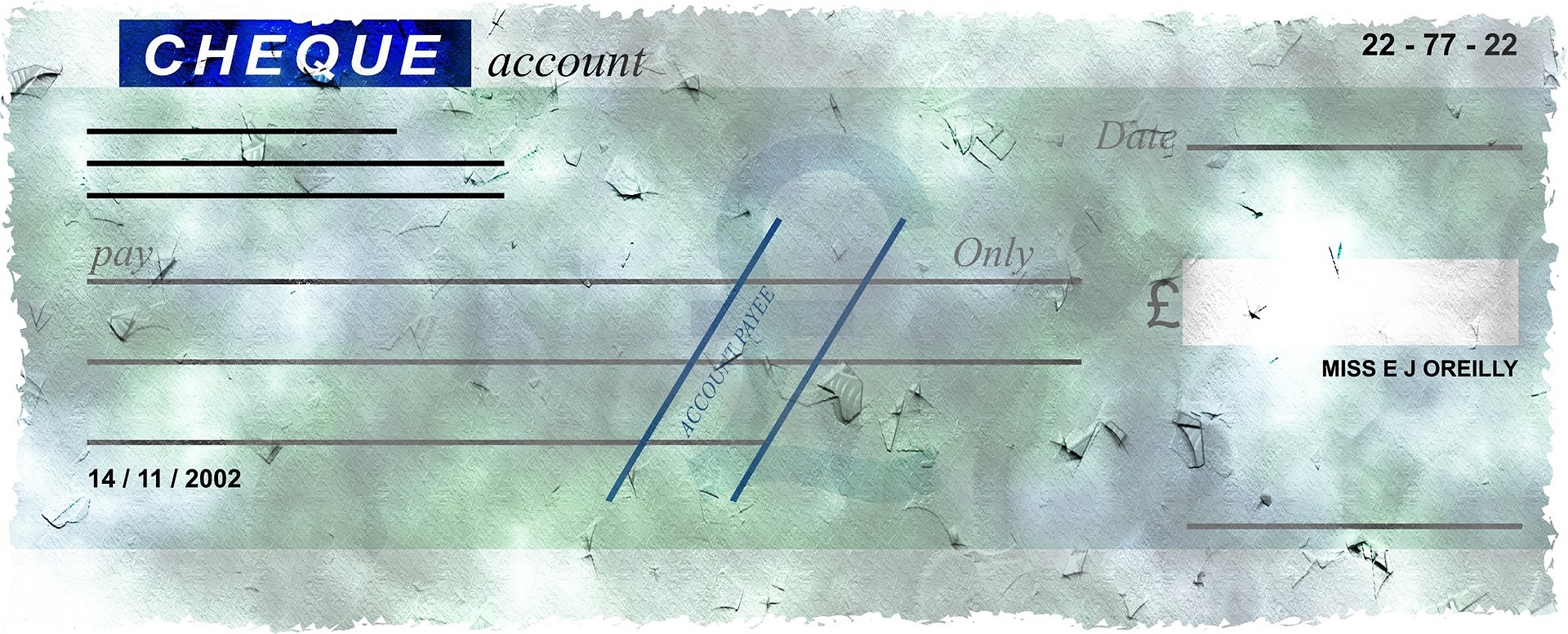 A green paper check