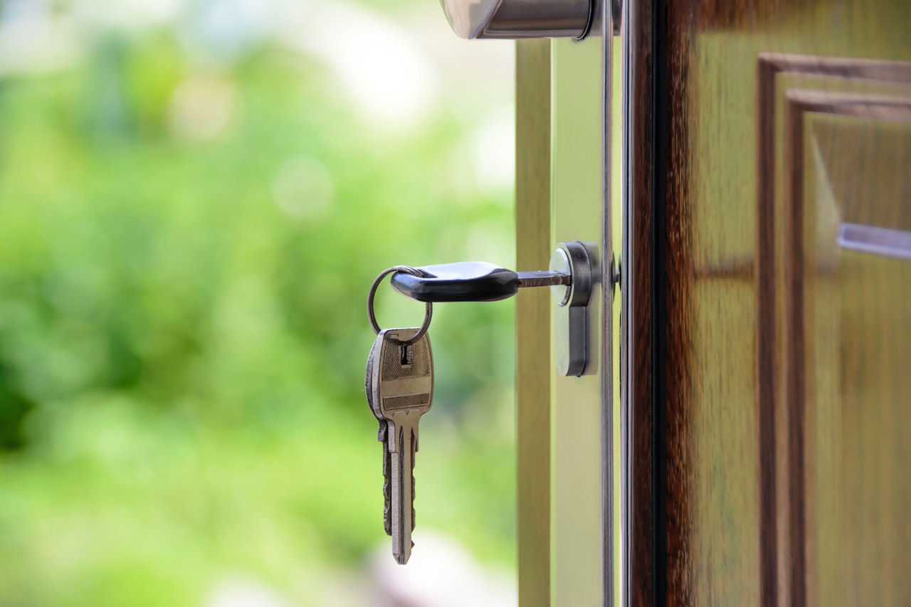 Key in a door