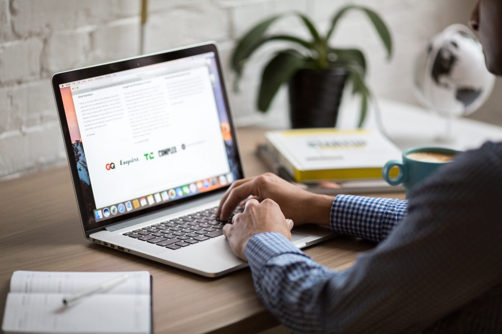 Man Working at Computer, Desk Work