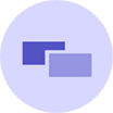 A purple circle with rectangles in it - the SeamlessChex icon